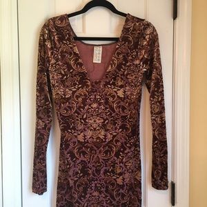 Free People | Long Sleeve Velvet Dress